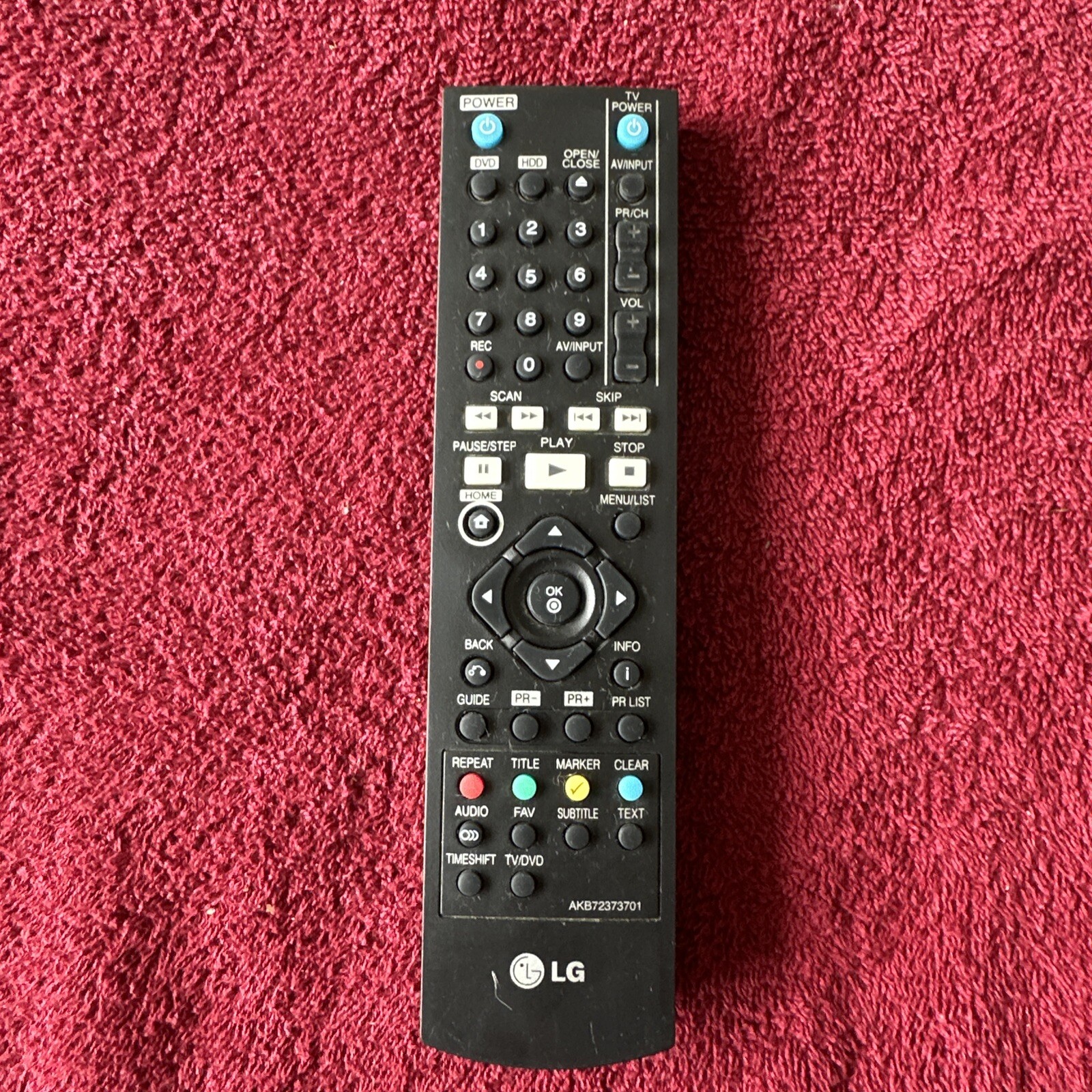 Genuine Original LG AKB72373701 DVD HDD Recorder Remote Control  