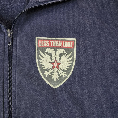 Vintage Less Than Jake Full Zip Track Jacket Mens Large Navy USA Made  image 2