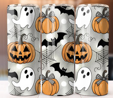 Ghost Halloween Tumbler 20oz Cup Mug Stainless Steel Drinks cold hot Straw