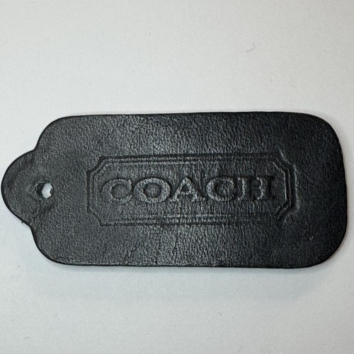 Vintage Coach Ersatz Leder Anhänger Anhänger schwarz doppelseitig - Bild 3 von 11