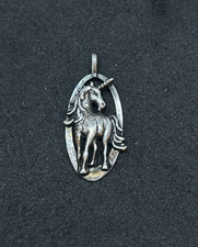 925 Sterling Unicorn Pendant 1in - 2.40g