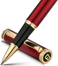 BEILUNER Luxury Rollerball Pen,24K Gold 1 Count (Pack of 1), ,Red and 