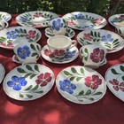 Rare VTG 22 Pc Blue Ridge Laurel & Petunia Hand Painted Southern Potteries 4 Set — photo 5