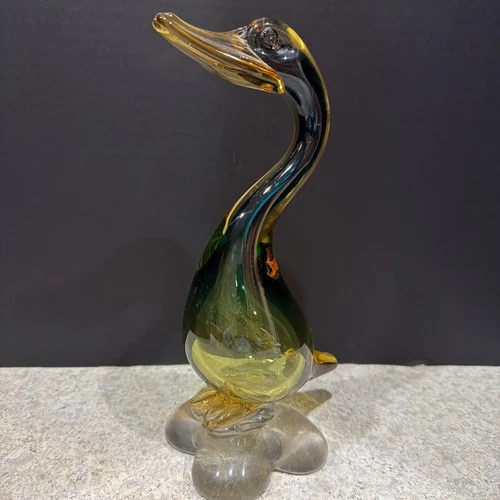 Vintage Murano Italy Glass Bird. Mallard Duck - teeny scratch on tail see pic