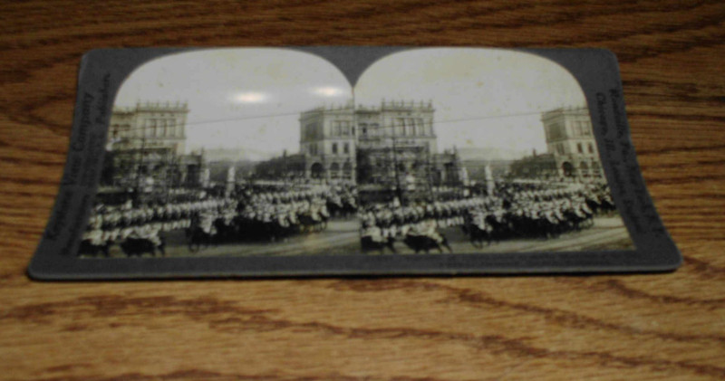 STEREO OPTICAL CARD # 10331 GUARDS MARCHING TO THE PARADE GROUND, BERLIN GERMANY