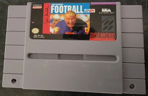 John Madden Football - Authentic Super Nintendo Game SNES Cartridge only mint!