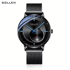 SOLLEN Orologio automatico per uomo Nero, Elegante, Data, resistente all'acqua