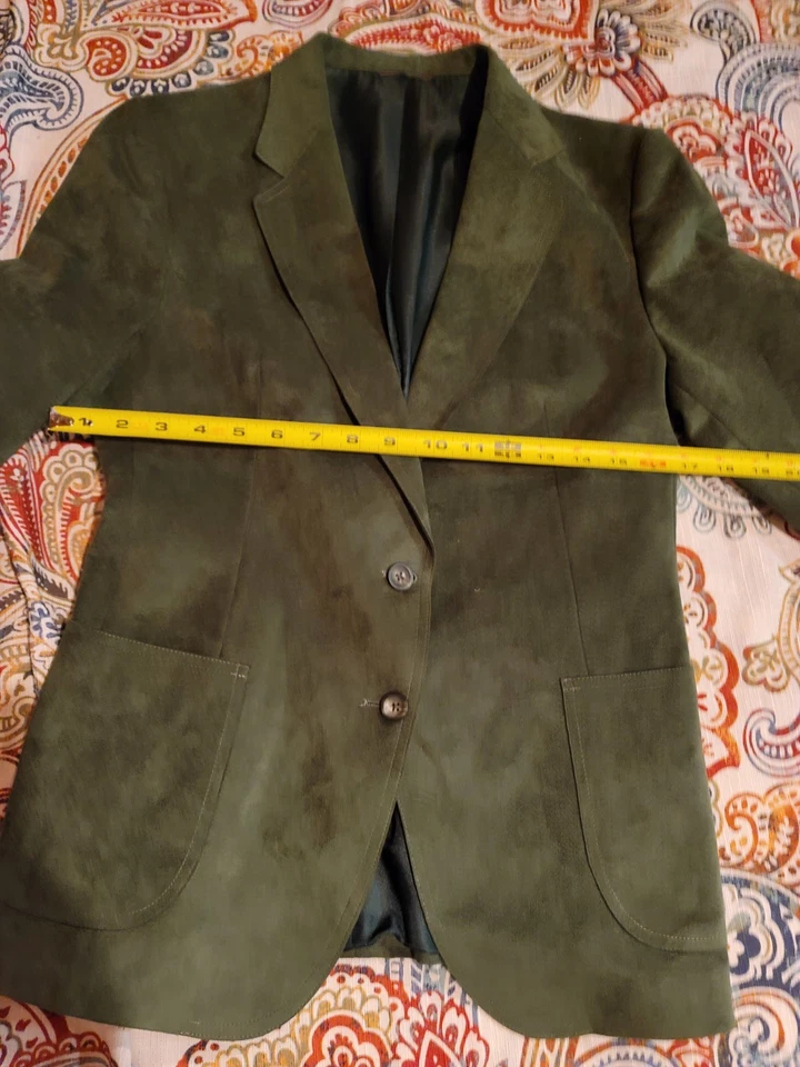 Blazer a medida vintage Lady Kingsridge para mujer talla 12 verde oscuro imitación gamuza Foto 2 de 4