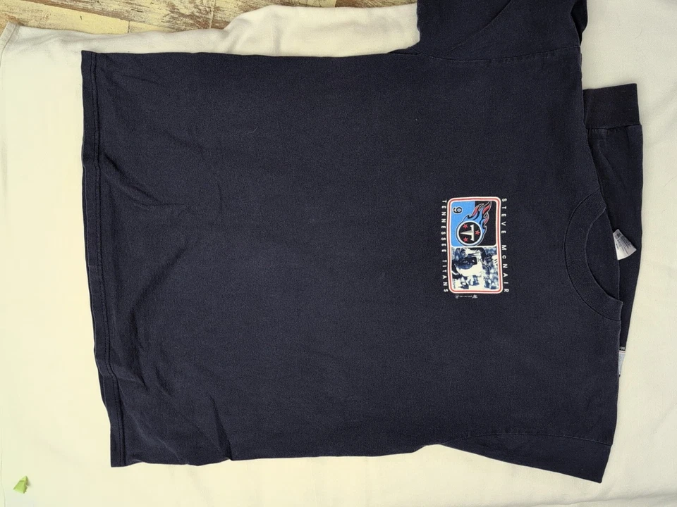 Camisa manga longa de algodão adulto grande Steve McNair Tennessee Titans - Imagem 3 de 4