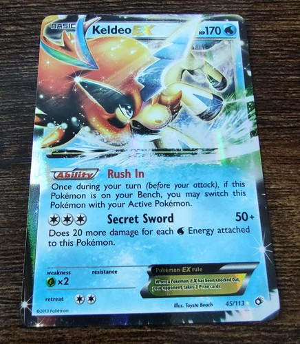 Pokemon Legendary Treasures Keldeo ex 45/113 Holo NM