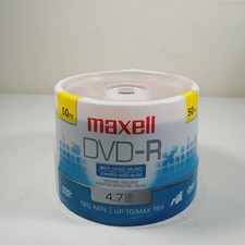 MAXELL DVD-R 4.7GB 120 MIN 16X 50 Pack New/Sealed