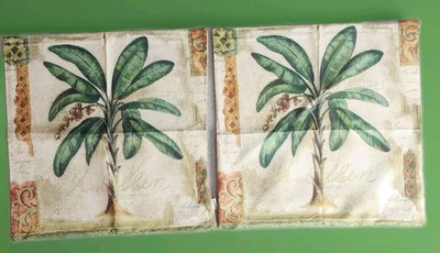 Bonhause Set of 2 Pillow Covers 18''x18'' Tropical Banana Plant