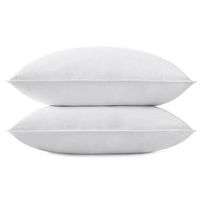 SNUG COZY Grey Goose Feather Down Pillow for Sleeping 2 Queen Pack of 2 White