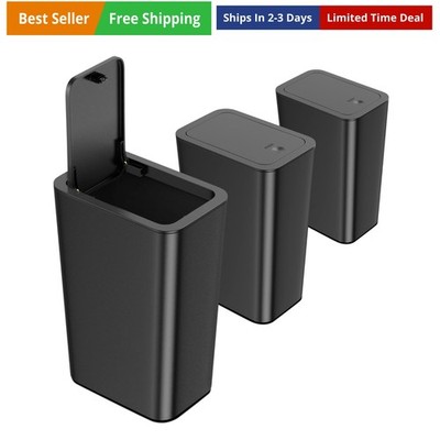 3 Pack 10 Liter Small Trash Can with lid, 2.6 Gallon,Garbage Can Slim Trash B...