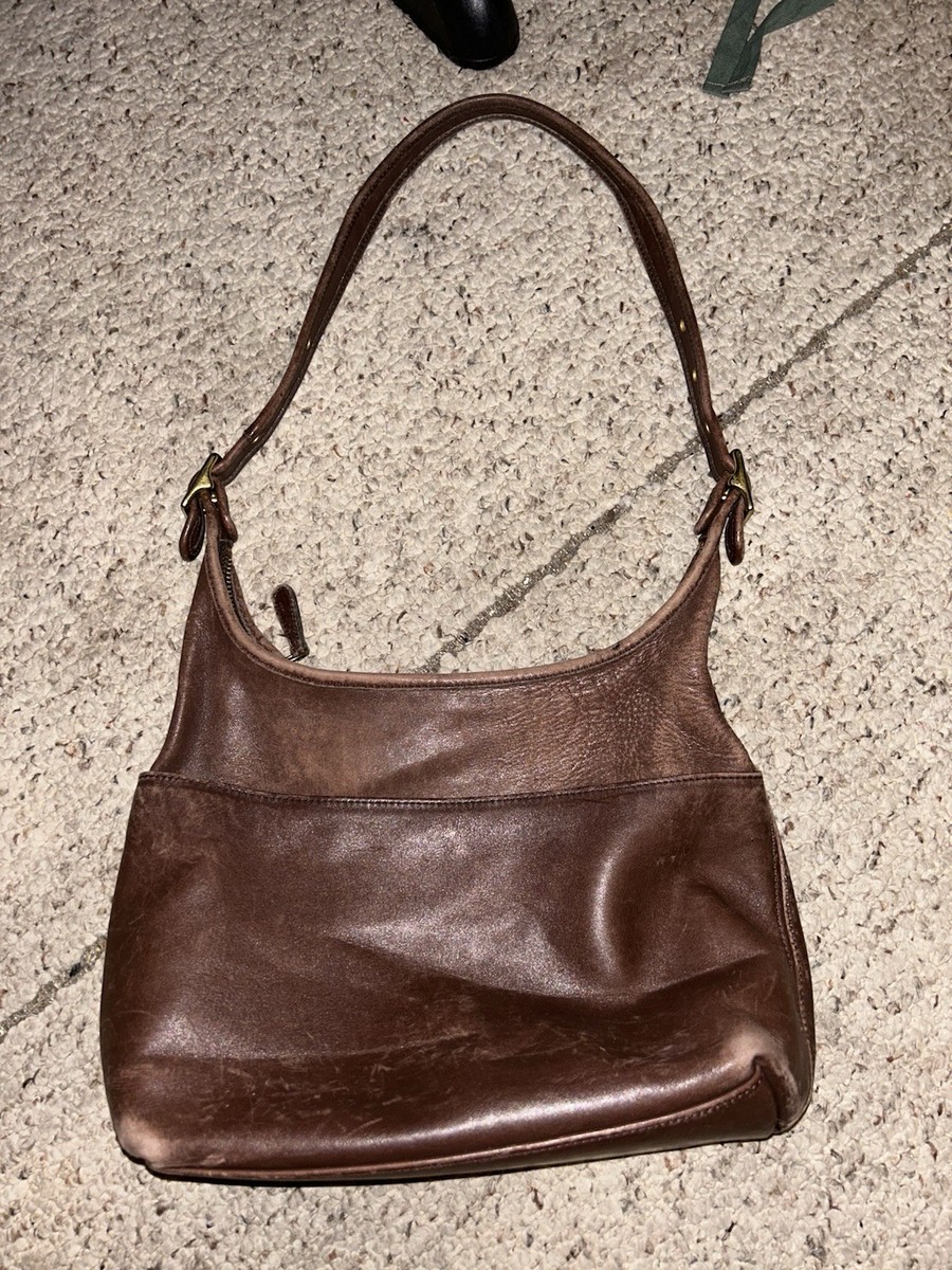 バッグ Old Coach Brown Leather Shoulder Bag COACH 9058 Camel Brown Leather Shoulder Bag Glove-Tanned USA