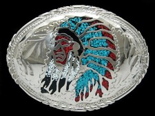 QE01170 NOS VINTAGE 1984 INDIAN CHIEF SOUTHWESTERN DESIGN BELT BUCKLE
