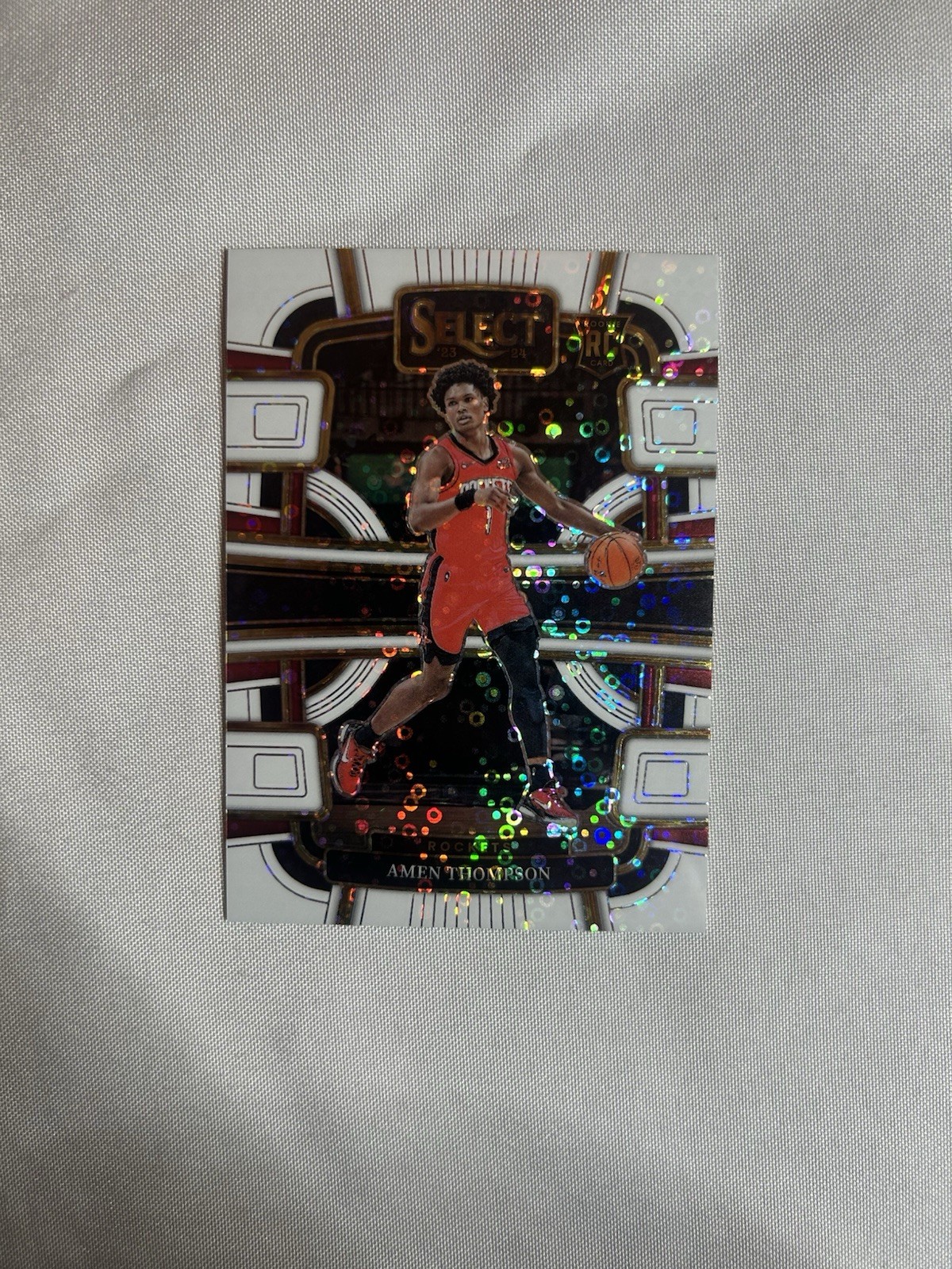 2023-24 Panini Select - Concourse Amen Thompson #96 White Disco Prizm /75