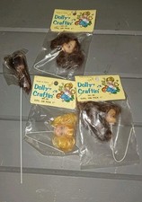 vintage Doll Craftin' doll heads 1  brunette Blond girl on pick