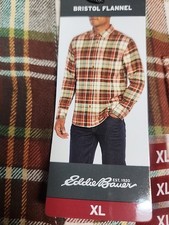 Eddie Bauer Men's Bristol Plaid Button Up Flannel Shirt/ sizes M, L, XL