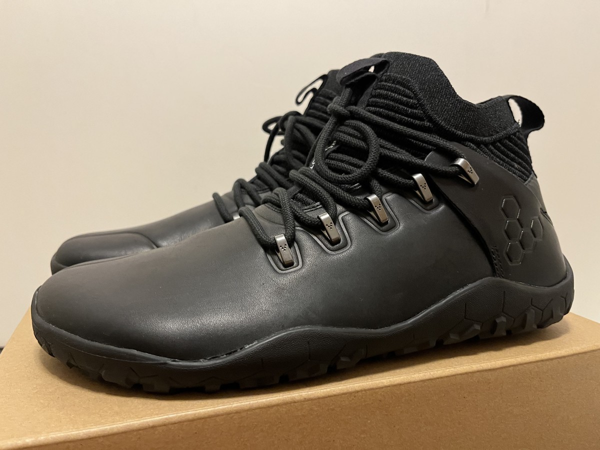 VivoBarefoot Magna Leather FG Hiking Boots Black Obsidian