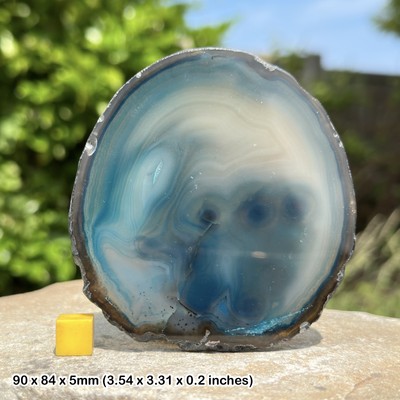 Blau Achat polierte Kristallscheibe, spirituelles heilendes Mineral, zertifiziert
