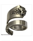 21.6gr!Royal Crest SterlingSilver Spoon Castle Rose Wide Wedding Band Ring size9