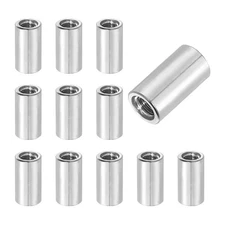 12Pcs 304 Stainless Steel M5x0.8mm Round Coupling Nuts, 0.31x0.59"(ODxH)