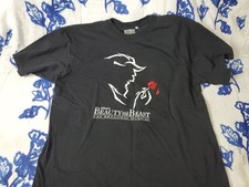 Vintage 90s Disney Beauty and Beast Broadway Shirt L Black Playbill Branded