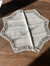 Vintage Linen Lace Table Mat White Tableware Retro Kitsch Homeware Handmade