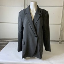 BANANA REPUBLIC FACTORY Double Weave Blazer Women's Size 14 Charcoal