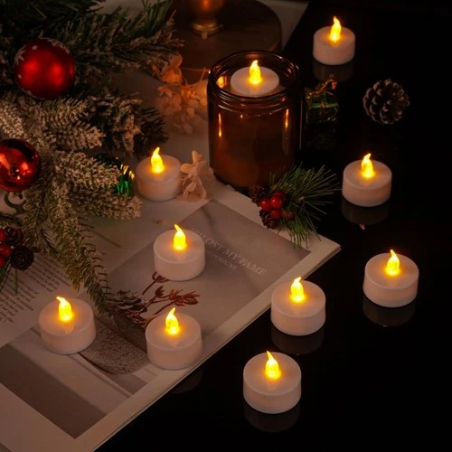 LED Tea Lights Battery Operated Flameless Candles 50 Pack Warm Yellow image 5