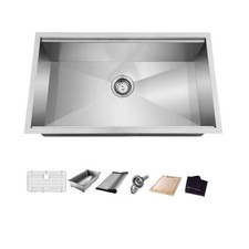 Glacier Bay 30" Undermount Single Bowl 18 Gauge Stainless Steel Kitchen Sink