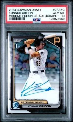 2024 BOWMAN DRAFT CHROME 1st PROSPECT AUTO KONNOR GRIFFIN PSA 10