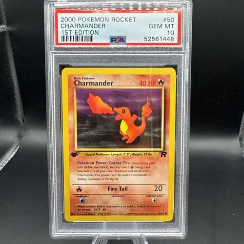 2000 POKEMON ROCKET CHARMANDER 1ST EDITION #50 PSA 10 GEM MINT
