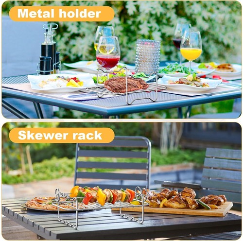 6PCS Air Fryer Rack Stainless Steel Double Basket Grill Kitchenware Accessories - Picture 13 of 13