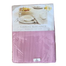 BARDWIL LINENS Carefree Elegance 70" Round Soft Touch Cloth Tablecloth Pink