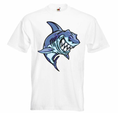 T-Shirt WEIßER HAI HAIFISCH HAI HAIFISCH SHARK ATTACK WEIßER HAI KATZENHAI