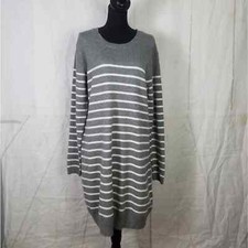 Paper Moon gray and white striped sweater dress size medium