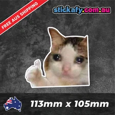 Sad Boi Cat Sticker Funny Laptop Car Window Bumper 4x4 JDM Decal 4wd Ute Meme