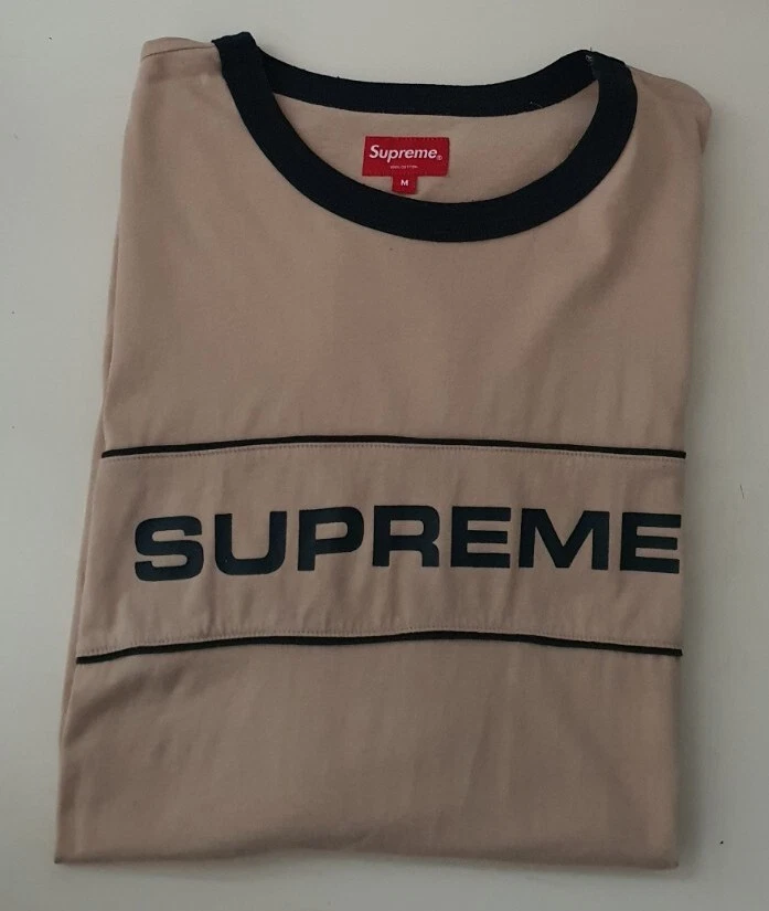 T shirt SS18 Supreme Team Ringer taille M marron moyen