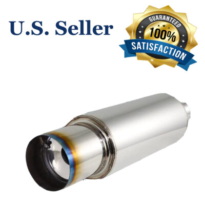 4" Racing Burnt Tip N1 Style Stainless Steel Exhaust Muffler 2.5" In - Foto 6