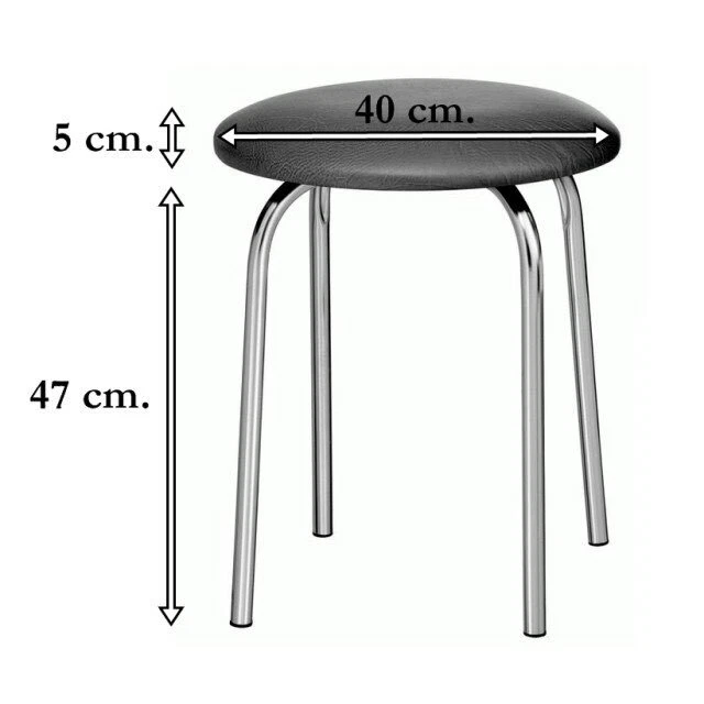 2er Set Esszimmerhocker Küchenhocker Mercury Chromfüße Kunstleder Hocker - Bild 4 von 4