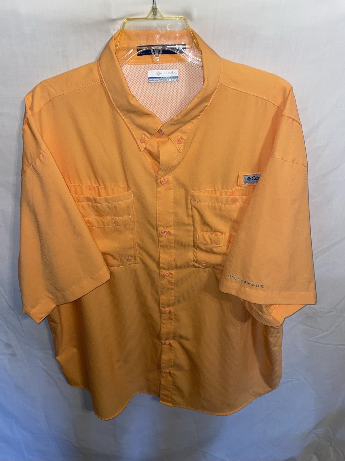 Camisa Columbia Tamiami Guide Para Hombres Talla 2XL Naranja Omnishade Atletismo Pesca