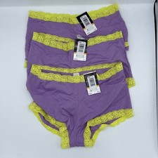 3-Pack Maidenform Boyshort Panties Microfiber Lace Trim Purple Size 5/S NWT C11