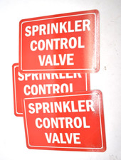 Lot of 3 Sprinkler Control Valve Red/White Aluminum Reflective Signs 9" x 12"