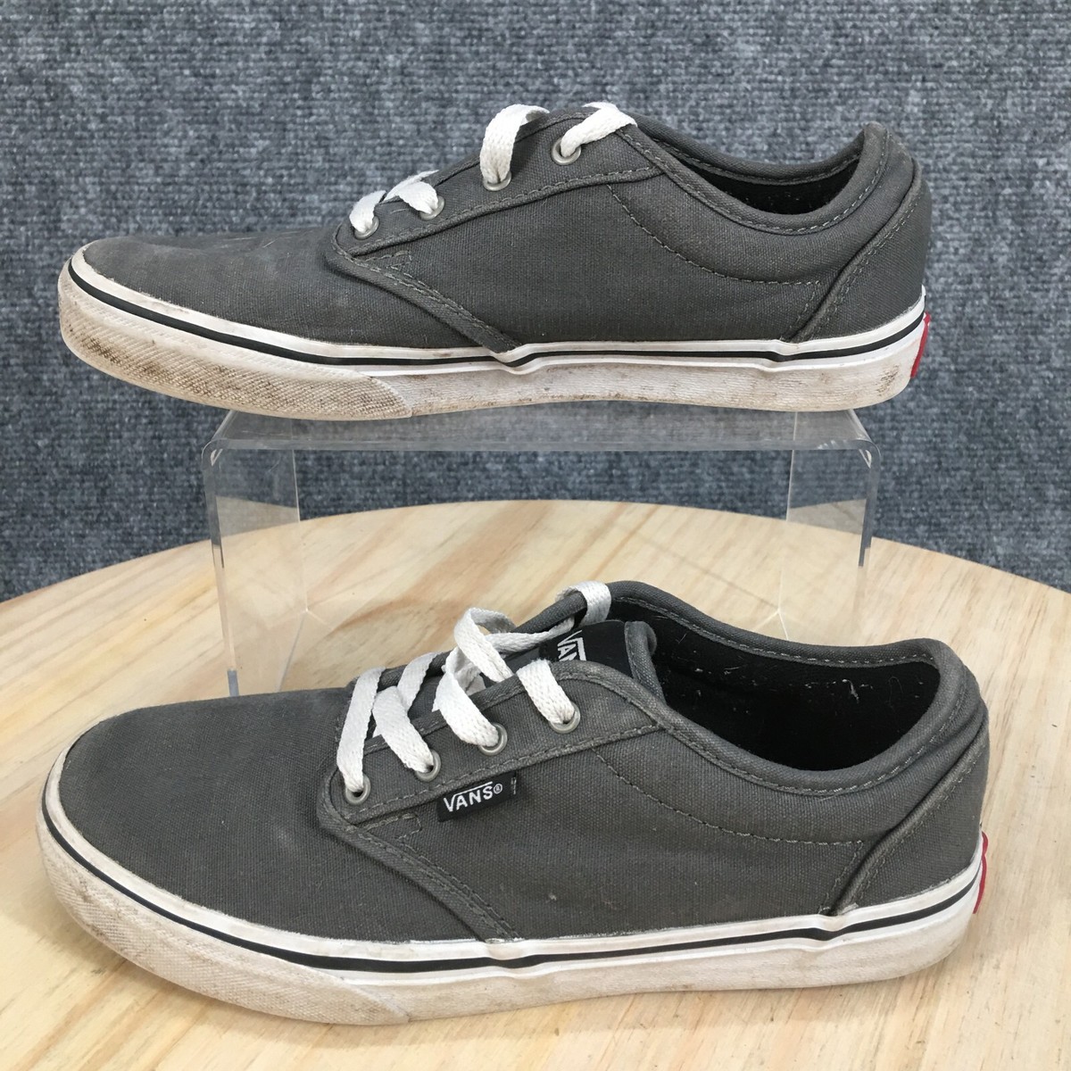Vans Shoes Youth Skateboarding Sneakers Grey Canvas Lace Up