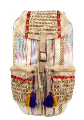Stela 9 backpack STELA 9: Handmade Bags from Handwoven Textiles & Leather by  main image 3