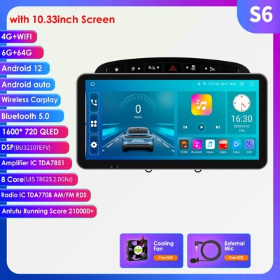 For Peugeot 408 308 6+64GB 8Core Android 12 Car Stereo Radio Carplay GPS BT DSP