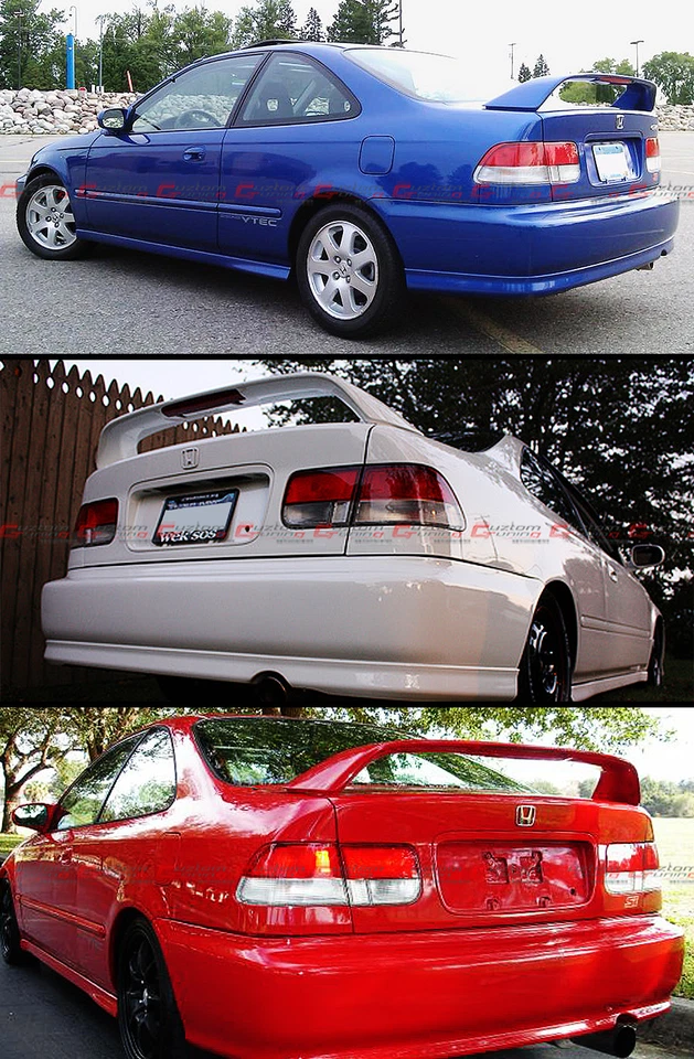 PARA HONDA CIVIC 1996-00 CUPÉ DE 2 PUERTAS EM EJ Si alerón de maletero con luz de freno led Foto 3 de 3