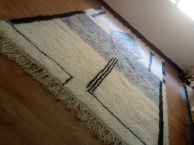 Moroccan Handmade rug ,Beni ourain style Morocco wool Berber Rug,